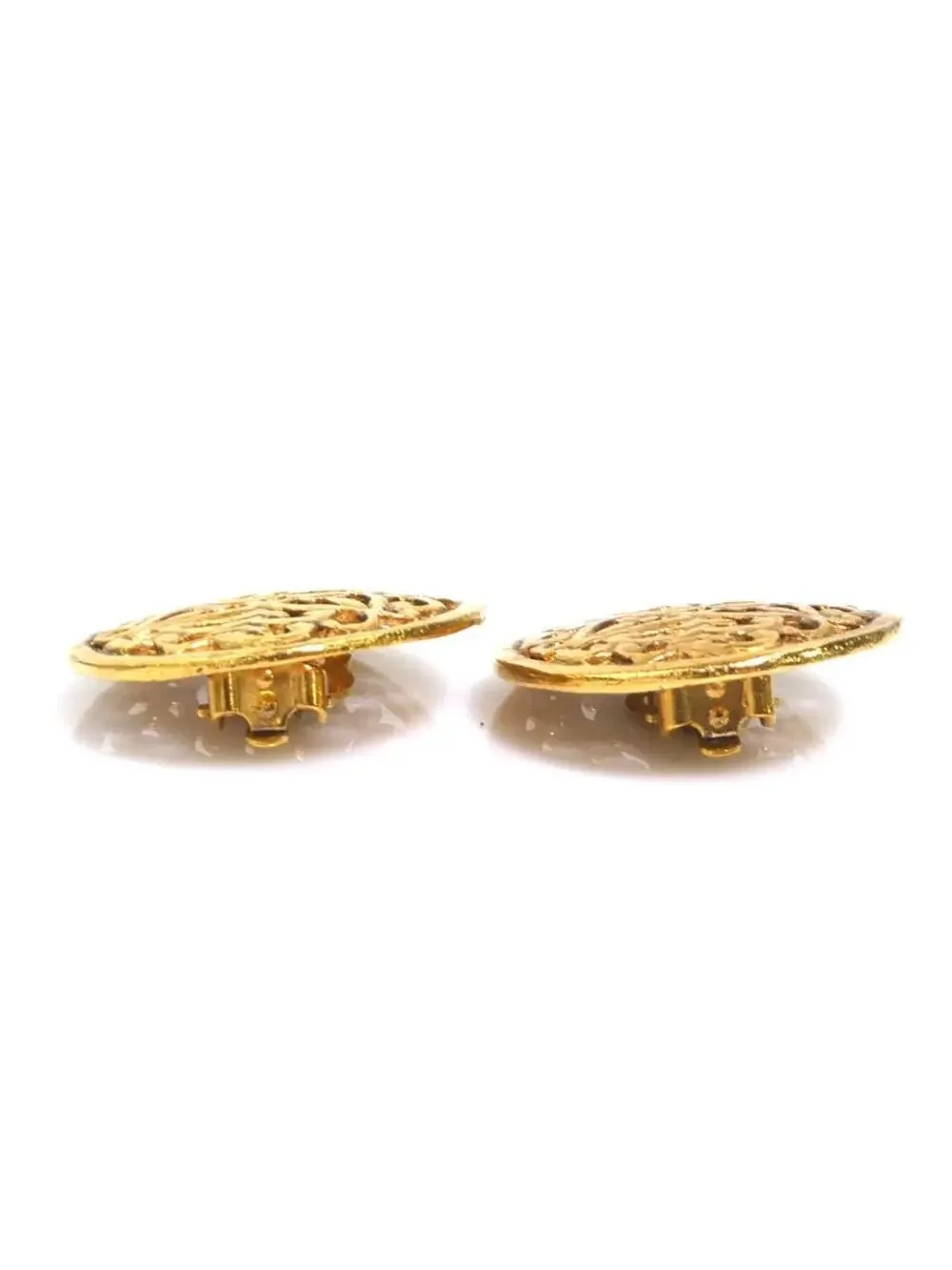 Auth Chanel Cc Logo Earrings Gold Metal #293902C29B